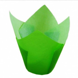 Cupcake Liner Tulip shape Green Ø5x5/8cm (125 Units)  