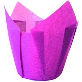 Cupcake Liner Tulip shape Violet Ø5x4,2/7,2cm (135 Units)  