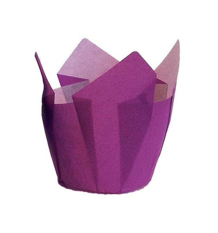 Cupcake Liner Tulip shape Violet Ø5x4,2/7,2cm (135 Units)  