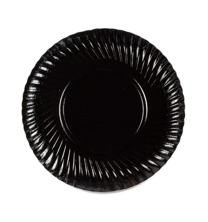 Paper Plate Round Shape Black 25cm (100 Units)  