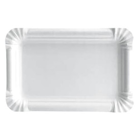 Paper Tray Rectangular shape White 14x21 cm (100 Units)  