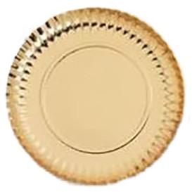 Paper Plate Round Shape Gold 10cm (100 Units)  