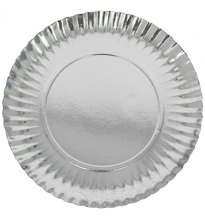 Paper Plate Round Shape Silver 10cm (100 Units)  