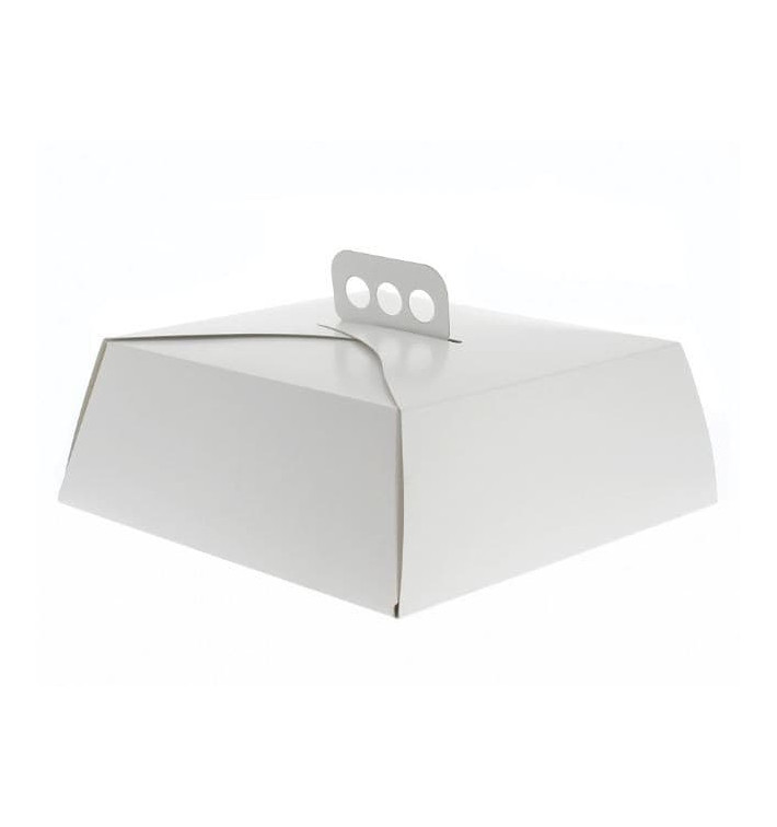 Paper Cake Box Square Shape White 32,5x32,5x10cm (50 Units) 