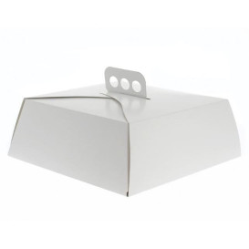 Paper Cake Box Square Shape White 27,5x27,5x10cm (100 Units)