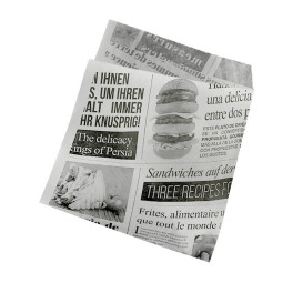 Paper Food Bag Grease-Proof Opened 2L "News" 15x16cm (250 Units)  