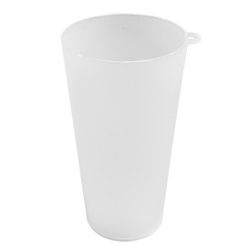 Plastic Cup with Ring PP Reusable Translucent 400ml (490 Units)