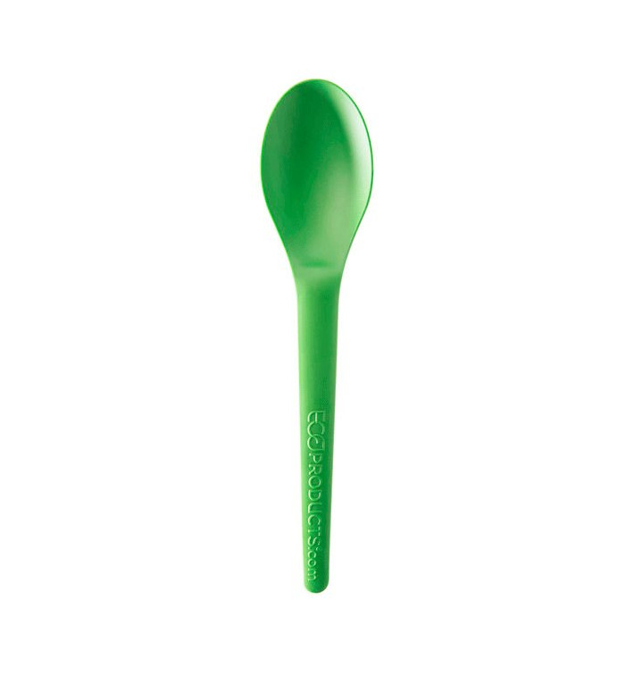 Cornstarch Spoon CPLA Compostable Green 15,0 cm (1.000 Units)