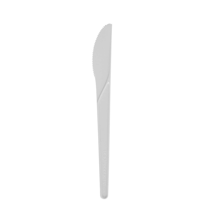 Cornstarch Knife CPLA Compostable White 17,2 cm (50 Units) 