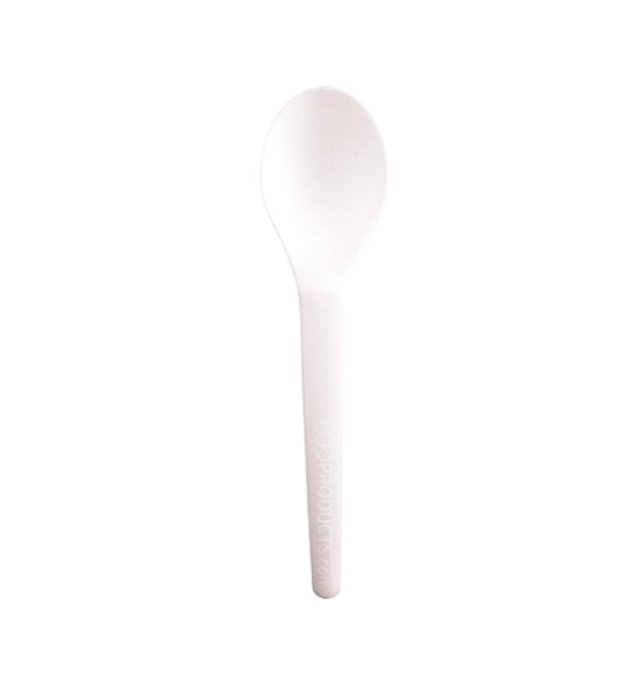 Cornstarch Spoon CPLA Compostable White 15,0 cm (1.000 Units)