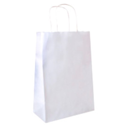 Paper Bag with Handles Kraft White 100g 25+13x33cm (25 Units) 