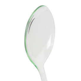 Plastic Tasting Spoon PS "Water Green" 12 cm (100 Units)  