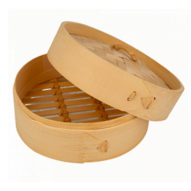 Bamboo Steamer with Lid Ø15x8cm (1 Unit) 