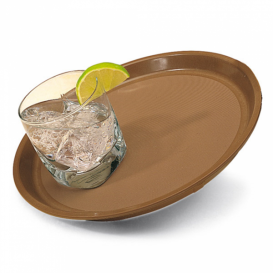 Plastic Tray Round Non-Slip Brown Ø40,0cm (1 Unit) 