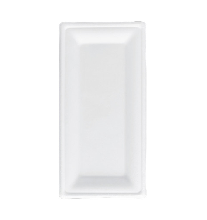 Sugarcane Tray Bagasse White 25,5x12,7 cm (500 Units)