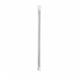 Paper Straw Straight Black Wrapped With a White Sleeve Ø0,6cm 21cm (250 Units)