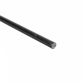 Paper Straw Straight Black Wrapped With a White Sleeve Ø0,6cm 21cm (250 Units)