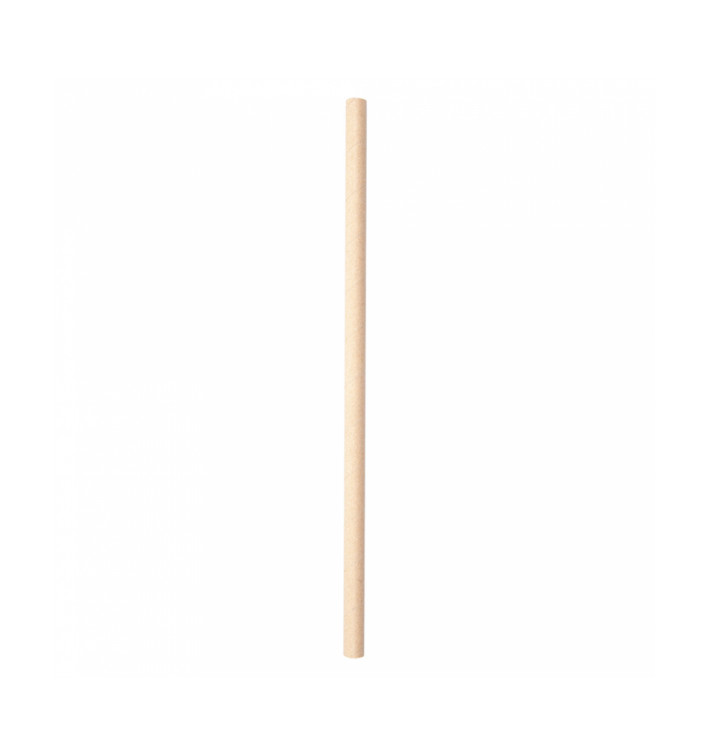 Paper Straw Straight Kraft "Ice Drink" Ø0,8cm 21cm (250 Units)