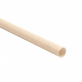 Paper Straw Straight Kraft "Ice Drink" Ø0,8cm 14cm (250 Units)