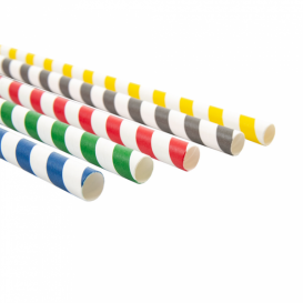 Paper Straw Straight Assorted "Ice drink" Ø1cm 21cm (2400 Units)