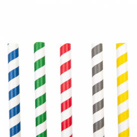 Paper Straw Straight Assorted "Ice drink" Ø1cm 21cm (2400 Units)