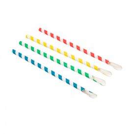 Paper Straw Straight Spoon Assorted Ø0,8cm 21cm (100 Units) 