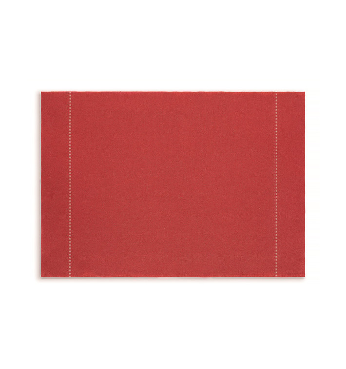 Cotton Placemat "Day Drap" Red 32x45cm (12 Units) 