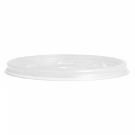 Plastic Lid with Straw Slot PS Ø8,9cm for Foam Cup (100 Units)