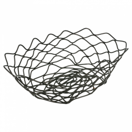 Basket Containers Steel Oval Shape Black 24x15,2x7cm (1 Unit) 