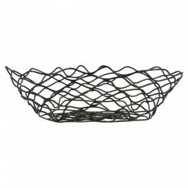 Basket Containers Steel Oval Shape Black 24x15,2x7cm (1 Unit) 