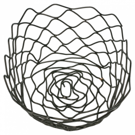 Basket Containers Steel Oval Shape Black 24x15,2x7cm (6 Units)