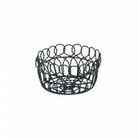 Basket Containers Steel Round Shape Black Ø19x10cm (1 Unit) 