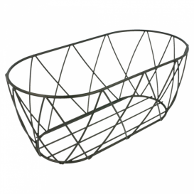 Basket Containers Steel Oval Shape Black 25,5x12,7x10,2cm (1 Unit) 