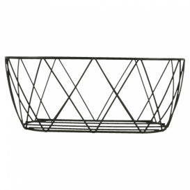 Basket Containers Steel Oval Shape Black 25,5x12,7x10,2cm (1 Unit) 