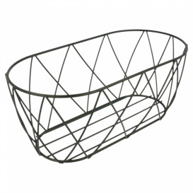 Basket Containers Steel Oval Shape Black 25,5x12,7x10,2cm (12 Units)