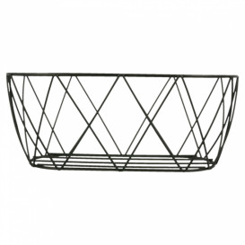 Basket Containers Steel Oval Shape Black 25,5x12,7x10,2cm (12 Units)