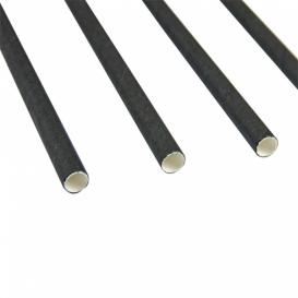 Paper Straw Straight Black Ø0,6cm 20cm (100 Units)