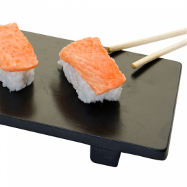 Bamboo Sushi Tray Black 50x23x2,5cm (1 Unit) 