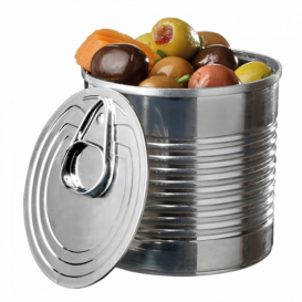 Tasting Plastic Tin Can PS Silver 110ml Ø6,1x6cm (25 Units) 