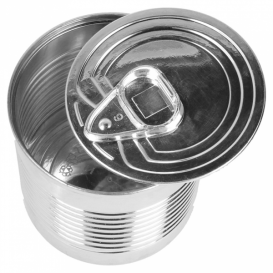 Tasting Plastic Tin Can PS Silver 220ml Ø7,4x7,3cm (100 Units)