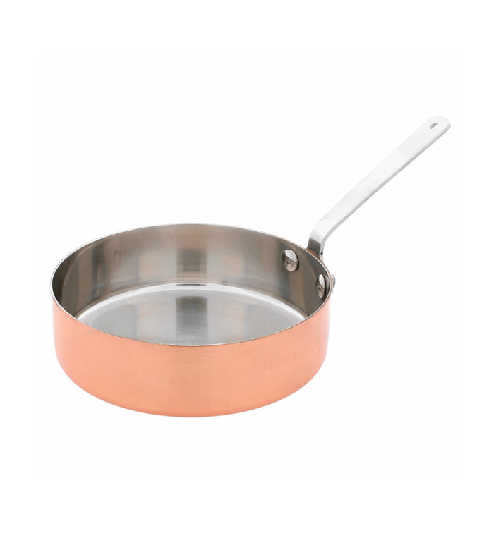 Serving Mini Fry Pan Tray Steel Copper Ø12x3,5cm (1 Unit) 