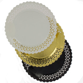 Paper Plate Round Shape Doilie Gold 20cm (100 Units)