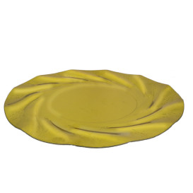 Paper Plate Round Shape Gold "Acuario" 35cm (25 Units) 