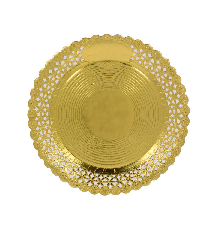 Paper Plate Round Shape Gold 30cm (100 Units)