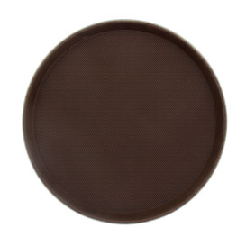 Plastic Tray Round Non-Slip Brown Ø35,5cm (1 Unit) 