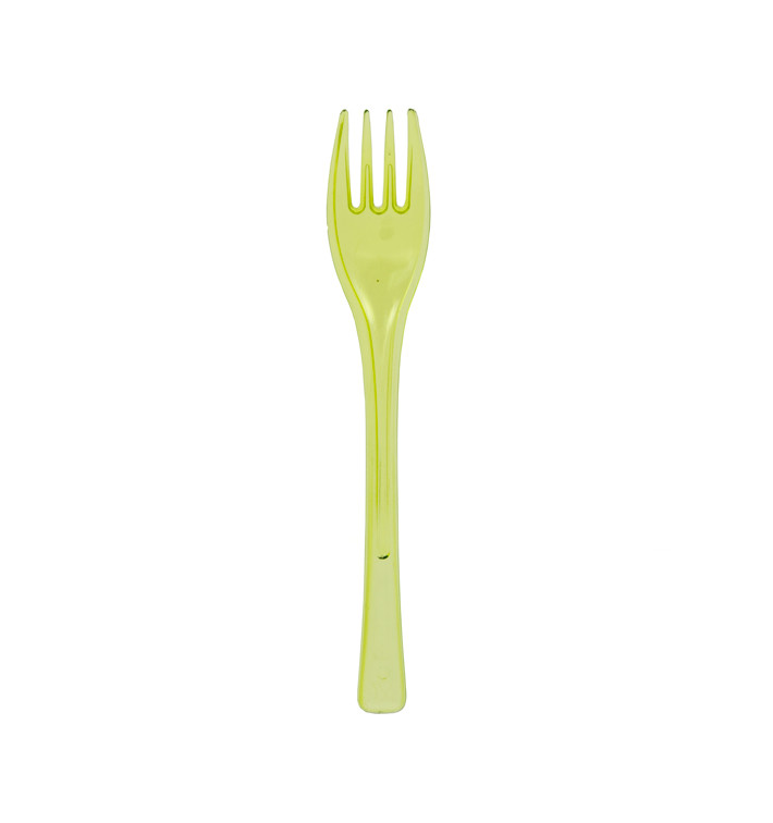 Plastic Fork PS "Fly" Lime Green Clear 14cm (3000 Units)