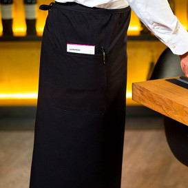 Serving French apron 2 pocket Black 90x110cm (20 Units)