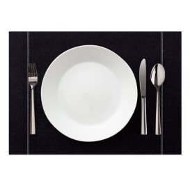 Cotton Placemat "Day Drap" Black 32x45cm (12 Units) 