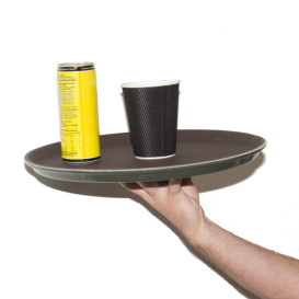 Plastic Tray Round Non-Slip Brown Ø40,0cm (12 Units)