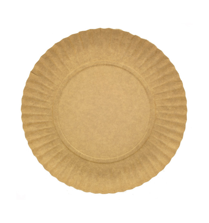 Paper Plate Round Shape Kraft 18cm 255g/m2 (100 Units) 